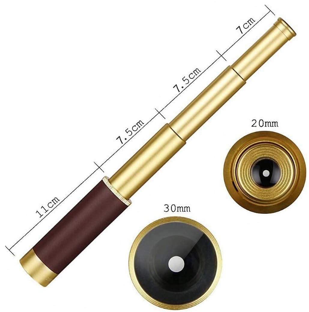 Telescopio/Telescopio Pirata de latón, Catalejo Marino con Zoom de 25X30, Alcance monocular de Mano Plegable con versión de día y Noche para niños, Regalos, Viajes, Senderismo, Caza, navegación