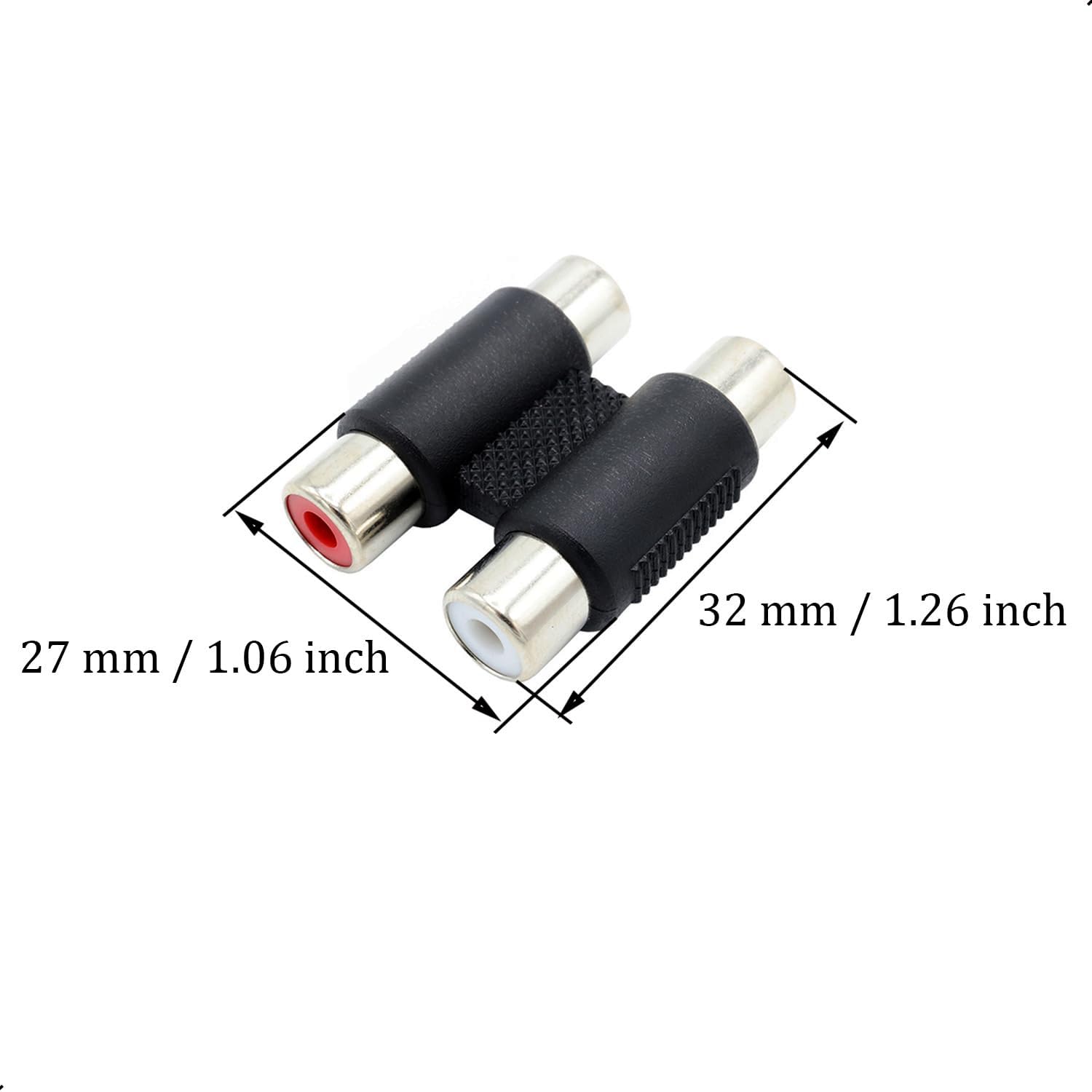 2 Pack RCA Female To Female Coupler - Audio Barrel Connector / Extension Joiner - View #4