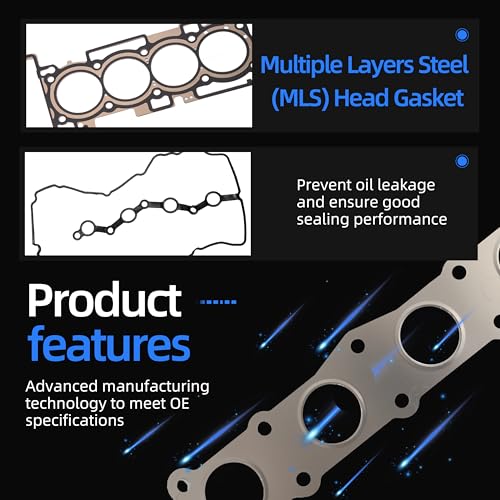 Image of Head Gasket Set+Timing Chain Kit with Intake Exhaust VVT Gear Sprocket, for Hyundai Sonata /Santa Fe Sport 2015-2019, for Kia Sorento /Sportage 2015-2018, 2.4L L4, 223112GGB0, 24350-2G750