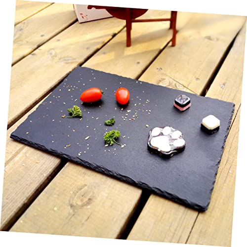 Platos de servicio Alipis 2 piezas pizarra negra moderna miniatura 2