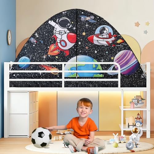Image of Kid Bed Tent -Twin Play Tent Dream Playhouse for Bedroom Decor Indoor Games Twin Size Bed Canopy by CRAWLBO