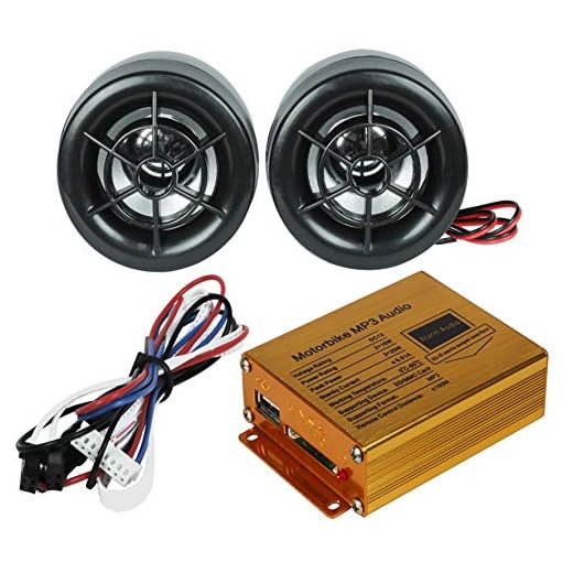 Radio portatil para motocicleta con 2 altavoces con conexión Usb,Mp3,Sd control inalabrico, alarma y es a prueba de agua