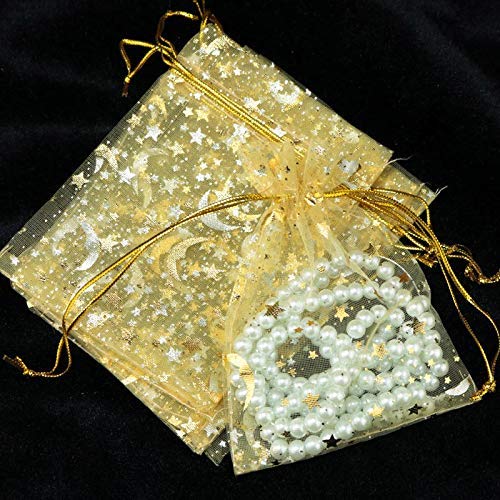 Image of Silk Beingelegant-Pack Of 25 Women's Organza Net Small And Big Size Potli Bags For Pooja, Return Gifts For Wedding, Sangeet, Shagun- Multi Coloured (Multi, 9X12)