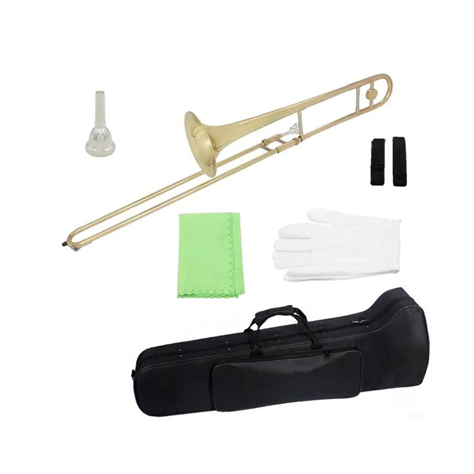 Puzon Zestaw instrumentów puzon altowy Bb z korpusem mosiężnym niklowanym(Gold)