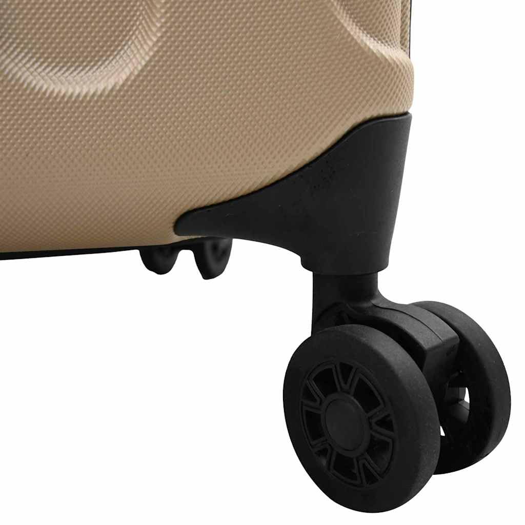 Valigia con lucchetto, 34 x 23 x 55,5 cm, valigia da viaggio in plastica ABS champagne, bagaglio a mano con custodia rigida