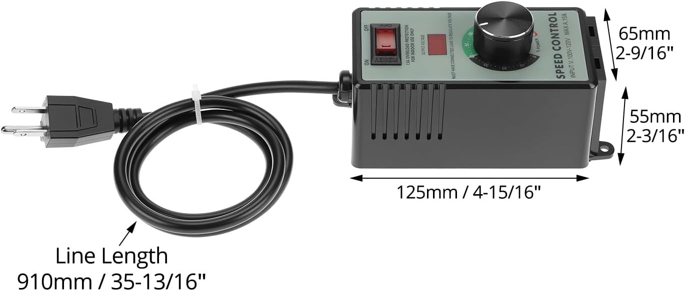QWORK AC Motor Speed Controller dimensions diagram
