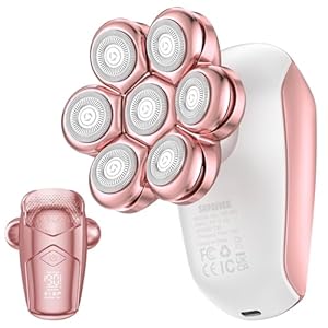 SHPAVVER Electric Razors for Women Legs: 5-in-1 Upgraded Rechargeable Body Shaver – Waterproof Wet Dry Hair Remover – Trimmer for Lady Face Underarms Pubic (Glossy Pink)