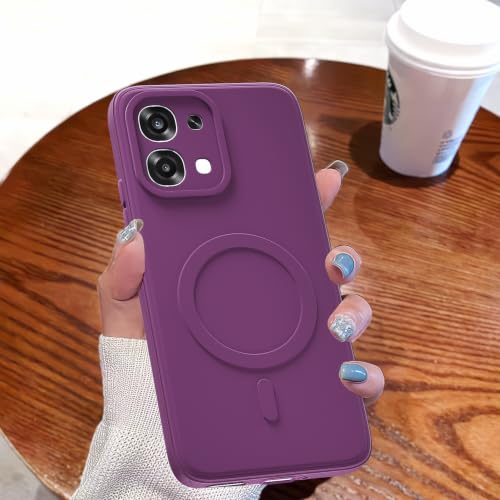 Image of Pikkme Back Cover for Oppo F31 5G / Oppo F33 5G Soft Matte Silicone | Slim Fit | Mag-Safe Design (Mag-Safe Not Support) Camera Protection Bumper Case (Purple)