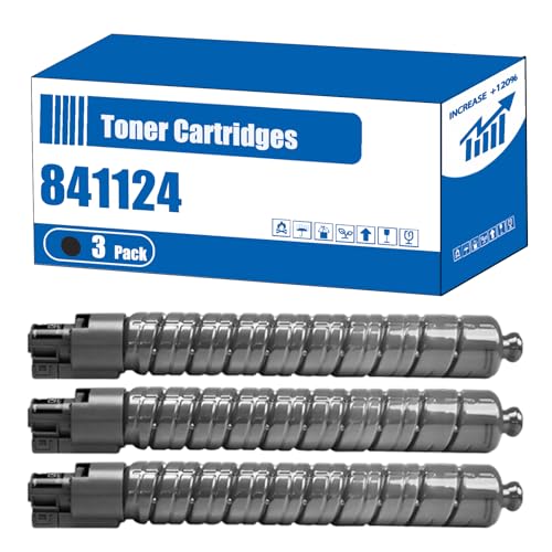 Compatible for Ricoh 841124 Toner Cartridges 841125 841126 841127 Aficio MPC2800 MPC3300 Printers, High Yield 30000 Pages, Accurate Imaging Rich Colors (3 Pack Black)