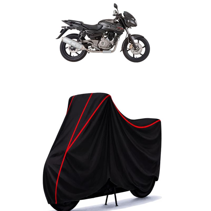 Image of Bajaj Pulsar 220 SS Water Resistant Bike Cover for All Motorcycles & Rain | Heavy Duty Taffeta Fabric | UV Protection, Dustproof, Scratchproof | All Weather Two Wheeler Body Cover with Elastic Bottom