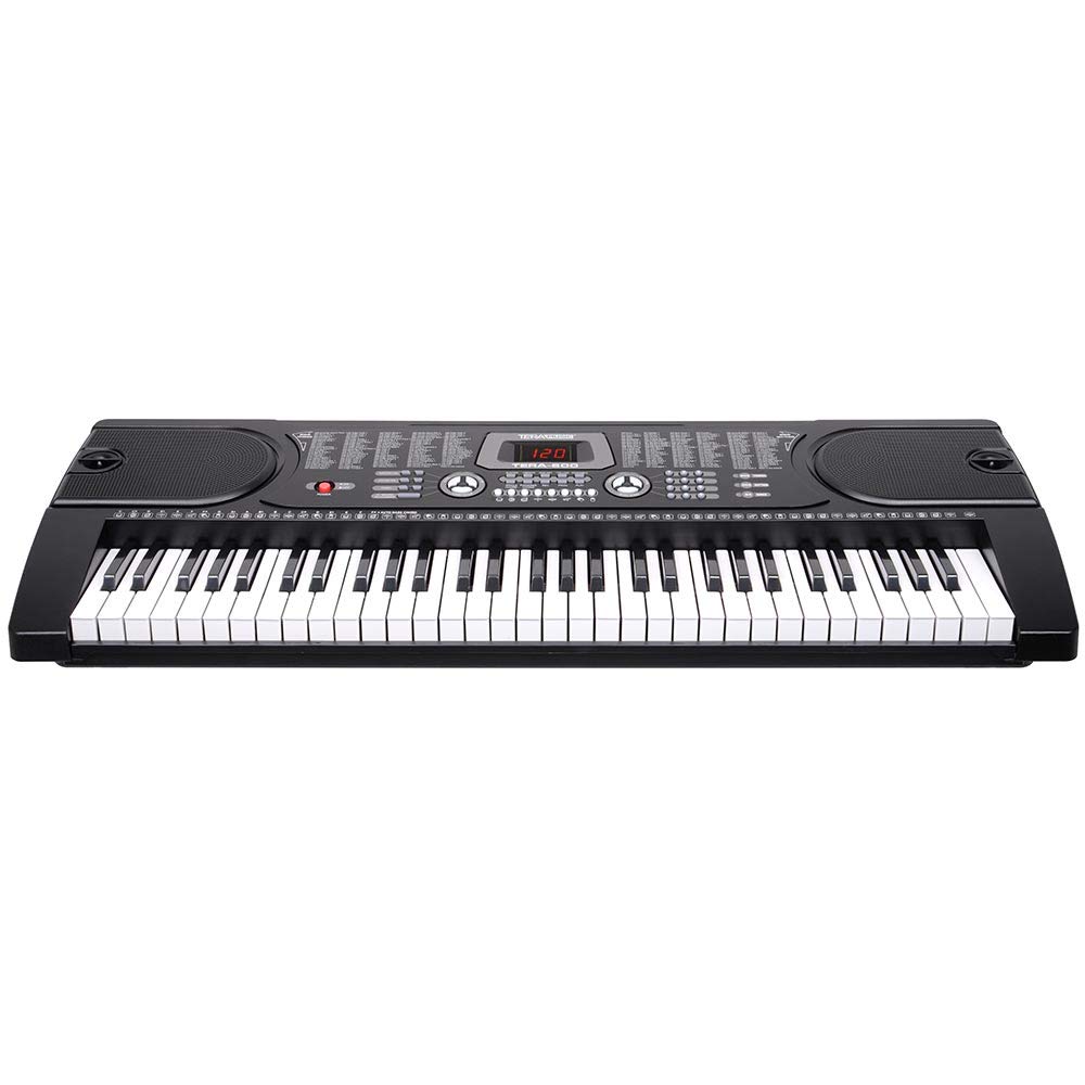 Bakaji Tastiera Musicale Pianola Elettronica 61 Tasti Pianoforte Multifunzione con 255 Ritmi 24 Brani Preimpostati Funzione Percussione Ingresso AUX Leggio Porta Spartito/Tablet e Microfono