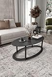 Modern Black Coffee Table, 60 x 40 x 38 cm | 100% MDF with Compressed Kraft Legs | Sleek Design for Contemporary Living Spaces