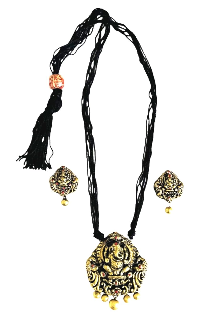 Terracotta jewellery for womens (antique gold set) (B09NYKSJ36) Amazon Price History, Amazon Price Tracker