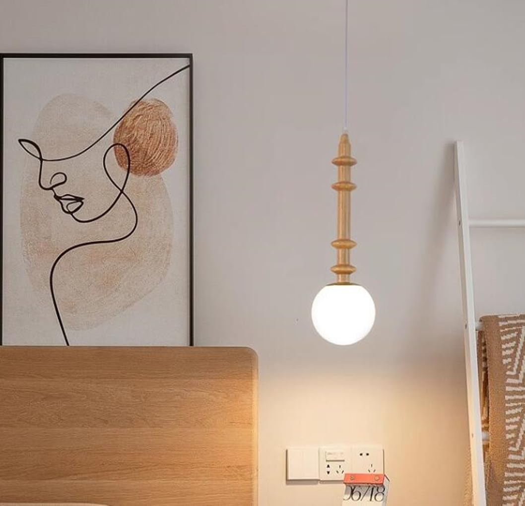 Plafonnier G9 pour chambre à coucher, lampe suspendue boule de verre vintage 15 cm