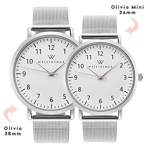 Wristology 19 Options - Maxi Numbers Watch, Silicone Band - Interchangeable Silicone Strap - Easy to Read Analog Face with Second Hand for Women, Men, Nurses, Teachers, Seniors, EMT Olivia3
