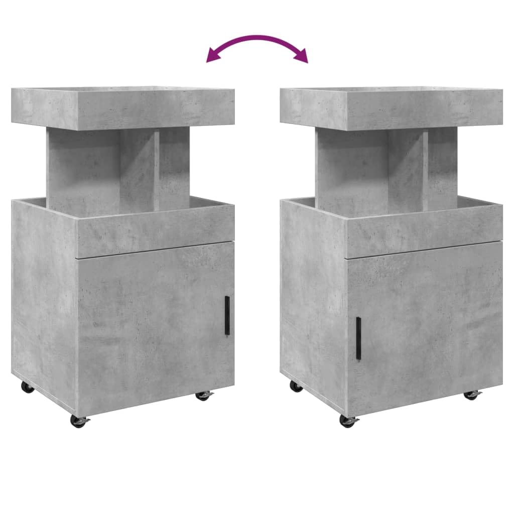 vidaXL Carrello Bar Grigio Cemento 50x41x89 cm in Legno Multistrato