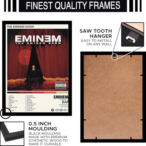 Image of BLINKART Eminem - Murdered By Wall Photo Frames | Wall Art for Bedroom, Living Room, Studio or Office | Album Cover Print with Spotify Song Link QR Code | Gift for Fans - 8x12 In