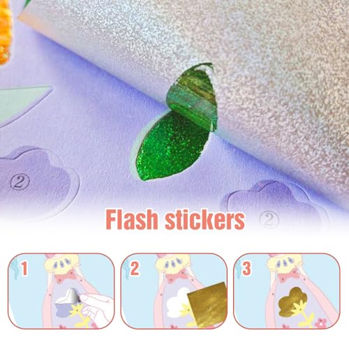 Poouty PRINCESS FANTASY MAKEUP GAMES 3-In-1 Dress Up Game Set Princess Fashion Show 2024 Princess Fantasy Makeup, Diy Pretty Princess Sticker Game Princess Dress Up Costume Play Makeup Princess Board Game Toys Gift thumb #3