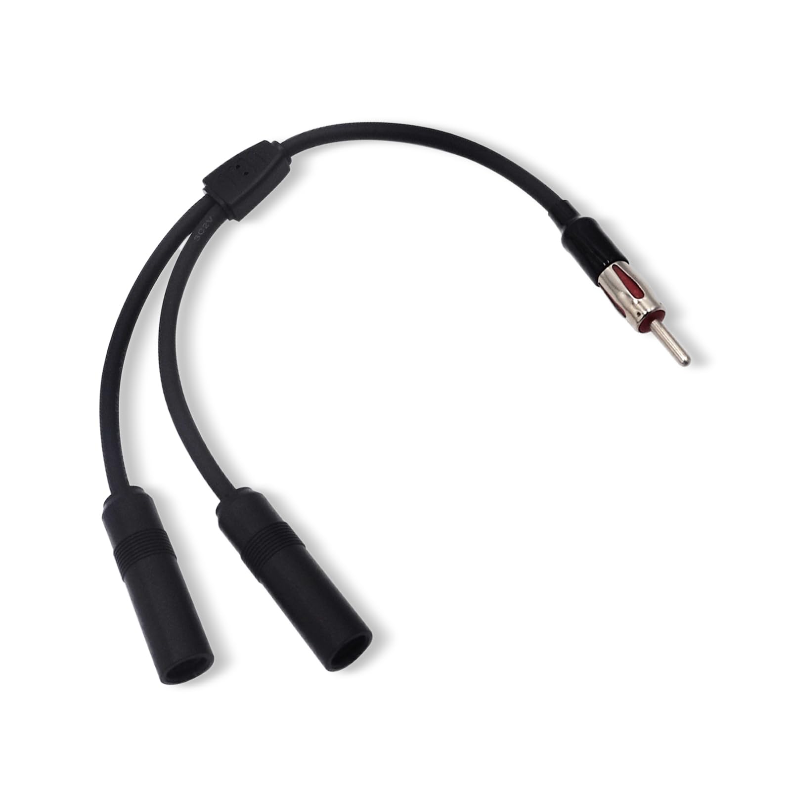 cueclue 1 PC Car Antenna Adapter, Radio Antenna Splitter Adapter, 1 Male to 2 Female Y Adaptor Connector, for Vehicle Truck SUV Car Audio Radio (Black)