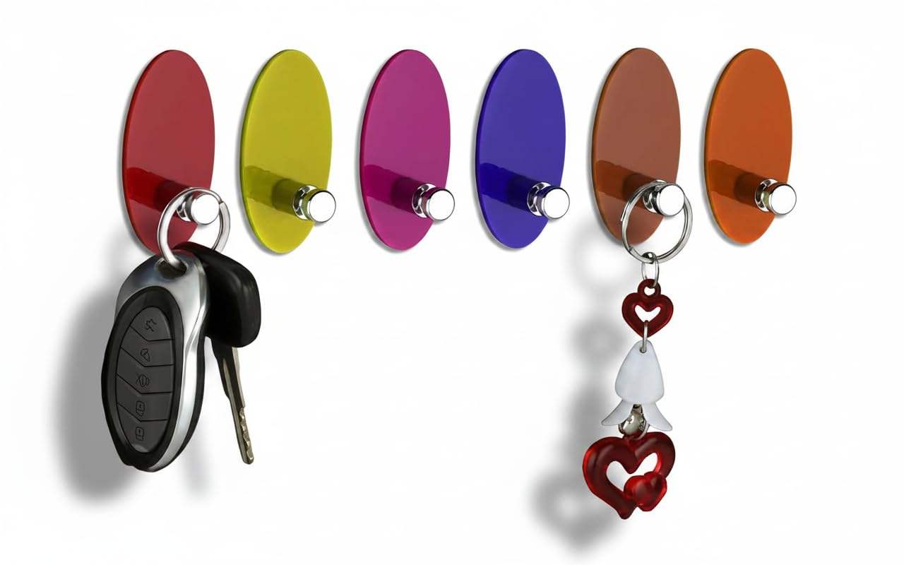 Zenovia Acrylic Key Holders - Adhesive Wall Hooks -19