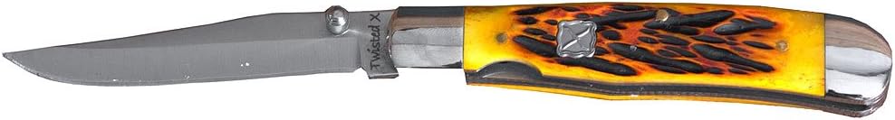 Twisted X Brand Yellow Bone Folding Trap Knife, (XL3020)