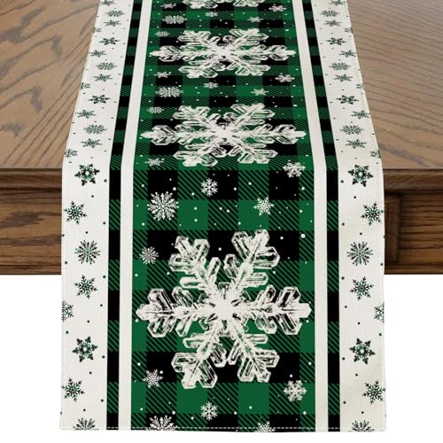 JOTOM Weihnachten Tischläufer, Schneeflocken Tischläufer Küche...