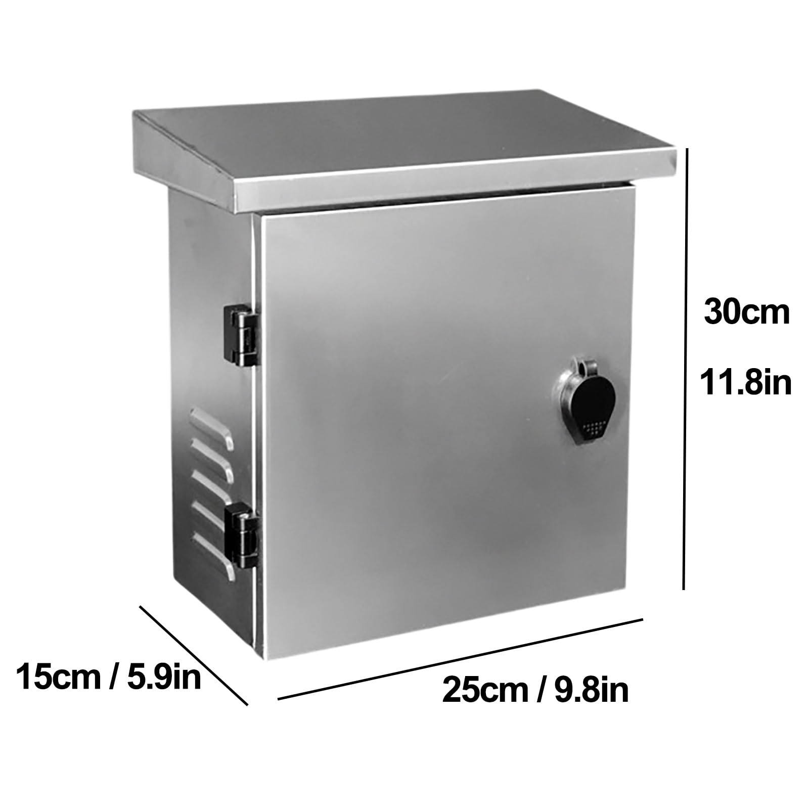 Caja Estanca Exterior Electrica, Armario MetáLico para Cajas de Conexiones, Recinto EléCtrico Resistente a La Intemperie, Junta de Sellado Y Cerradura(30 * 25 * 15CM/11.8 * 9.8 * 5.9IN)