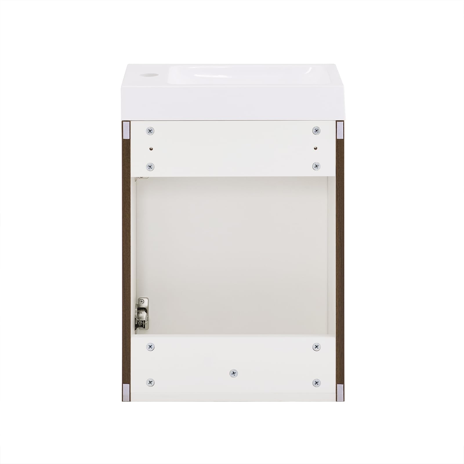 SoBuy Meuble Sous Lavabo Suspendu pour Salle de Bain avec Vasque Compact - Rangement Colonne Petite Taille pour WC Style Moderne 40x22x56cm BZR196-BR
