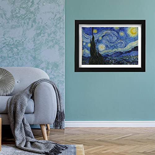 Impression d'art encadrée Van Gogh Nuit étoilée grand format mat - 3