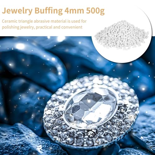 Keramikmedien zum Trommeln von Gestein, Stein-Tumbling-Keramikfüller,Rock Tumbling Ceramic Filler,Dreiecks-Polier-Schleifmaterial, 500 g 4 mm Tumbling Ceramic Filler Media