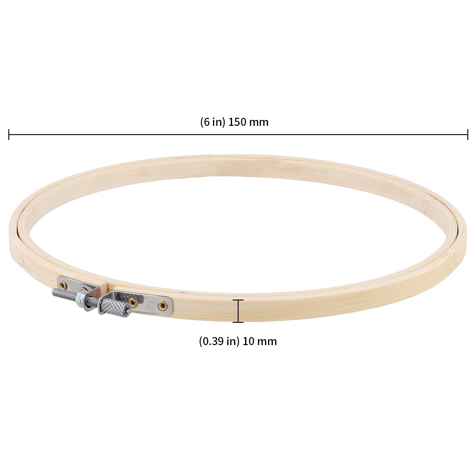 KEILEOHO 24 Stück Stickrahmen 15cm, Holz Bambus Kreis, 6 Zoll Kreuzstich Rahmen Rund für DIY