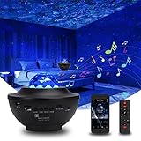 Sternenhimmel projektor， LED Projektor Sternenhimmel Lampe ，sternenprojektor，Sternenlicht- und Ozeanwellenprojektor mit Musiklautsprecher，Geeignet für Partys Weihnachten, Ostern, Halloween