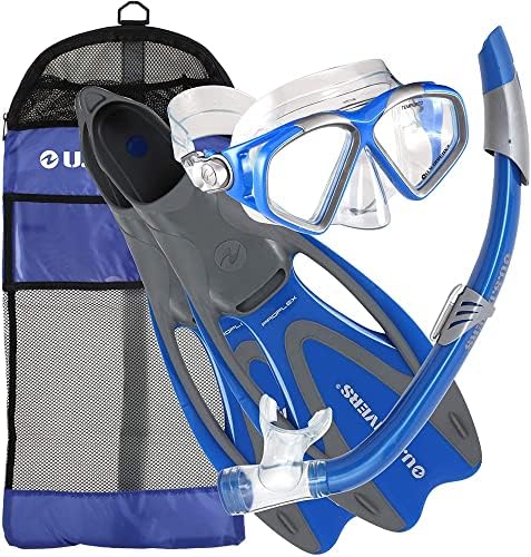 U.S. Divers Adult Cozumel Mask/Seabreeze II Snorkel/Proflex Fins/Gearbag