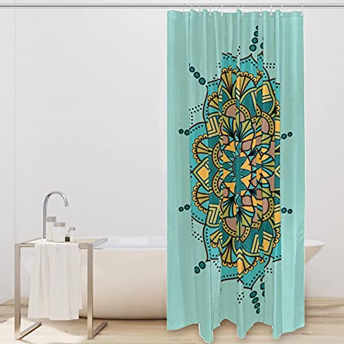 Rideau de douche de qualité supérieure mandala vert floral textile imperméable durable - 3
