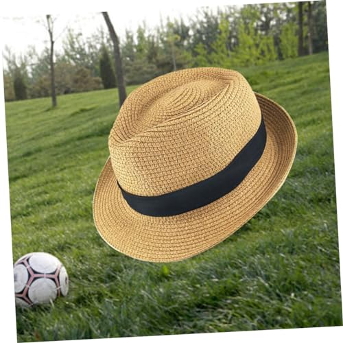Unisex Boys and Girls Straw Hat for Spring and Stylish Sun Cap for Boy Girl Short Brim Sun Hat Khaki for Beach Outdoor Activities and2