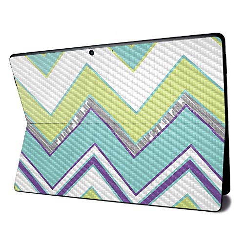 Image of MightySkins Carbon Fiber Skin for Microsoft Surface Pro X - Pastel Chevron | Textured Carbon Fiber Finish | Easy to Apply, Remove, and Change Styles | Made in The USA