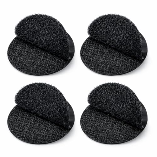 Klettpunkte selbstklebend extra stark Klett Klebepunkte Klettband rund selbstklebend Klettpunkte groß in schwarz Befestigung Ohne Bohren (Ø 19mm 50 Stück)