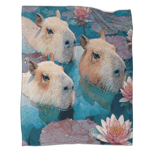 Couverture capybara imprimé nature pour vos moments de détente