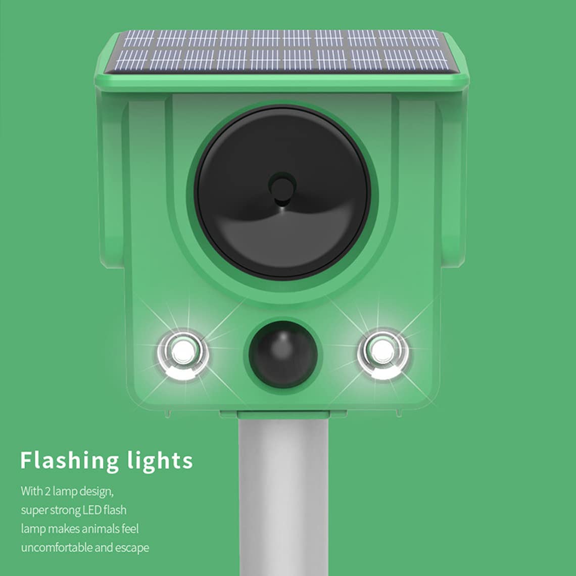 MOREIH Solarny odstraszacz myszy, ultradźwiękowy odstraszacz szkodników, odstraszacz węża, odstraszacz do ogrodu na zewnątrz, wodoodporny, pozbądź się kretów, suseł, nornika, kota, psa, wiewiórki, szopa, skunksa, królika