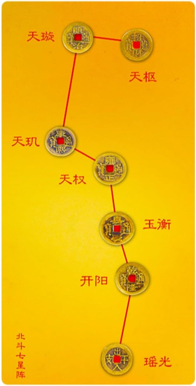 2024龙年吉祥斗姆五帝七星阵摆件北斗七星阵五帝铜钱乔迁装饰品 fengshui Chinese Tassel Ornaments-1559