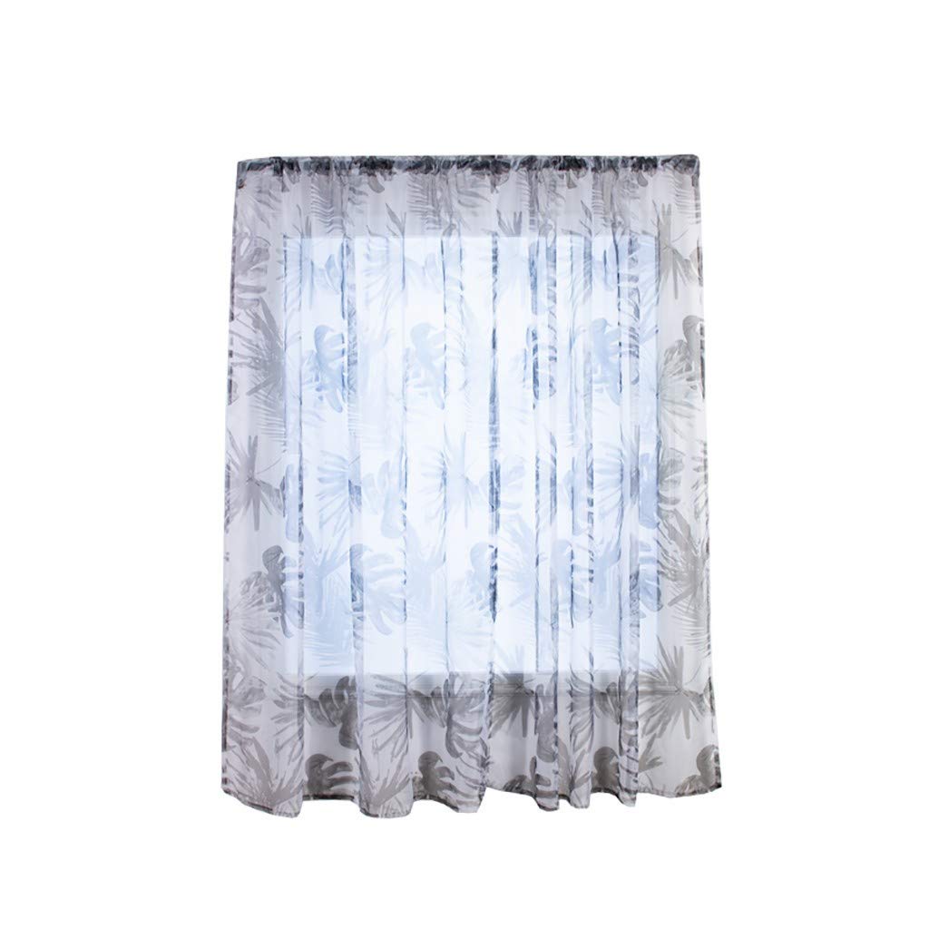 Rideaux de porte en tulle à motif imprimé doux et vaporeux en lot de 2