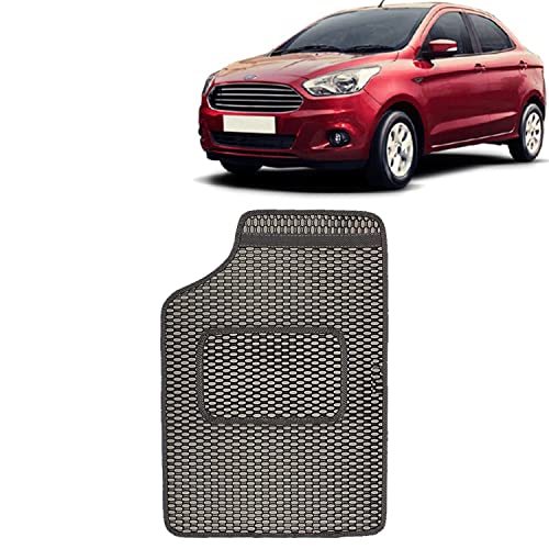 Image of Kingsway Dotted Style Designer car mats of Heavy Quality for Ford figo Aspire (Set of 5, Black Color, PVC)