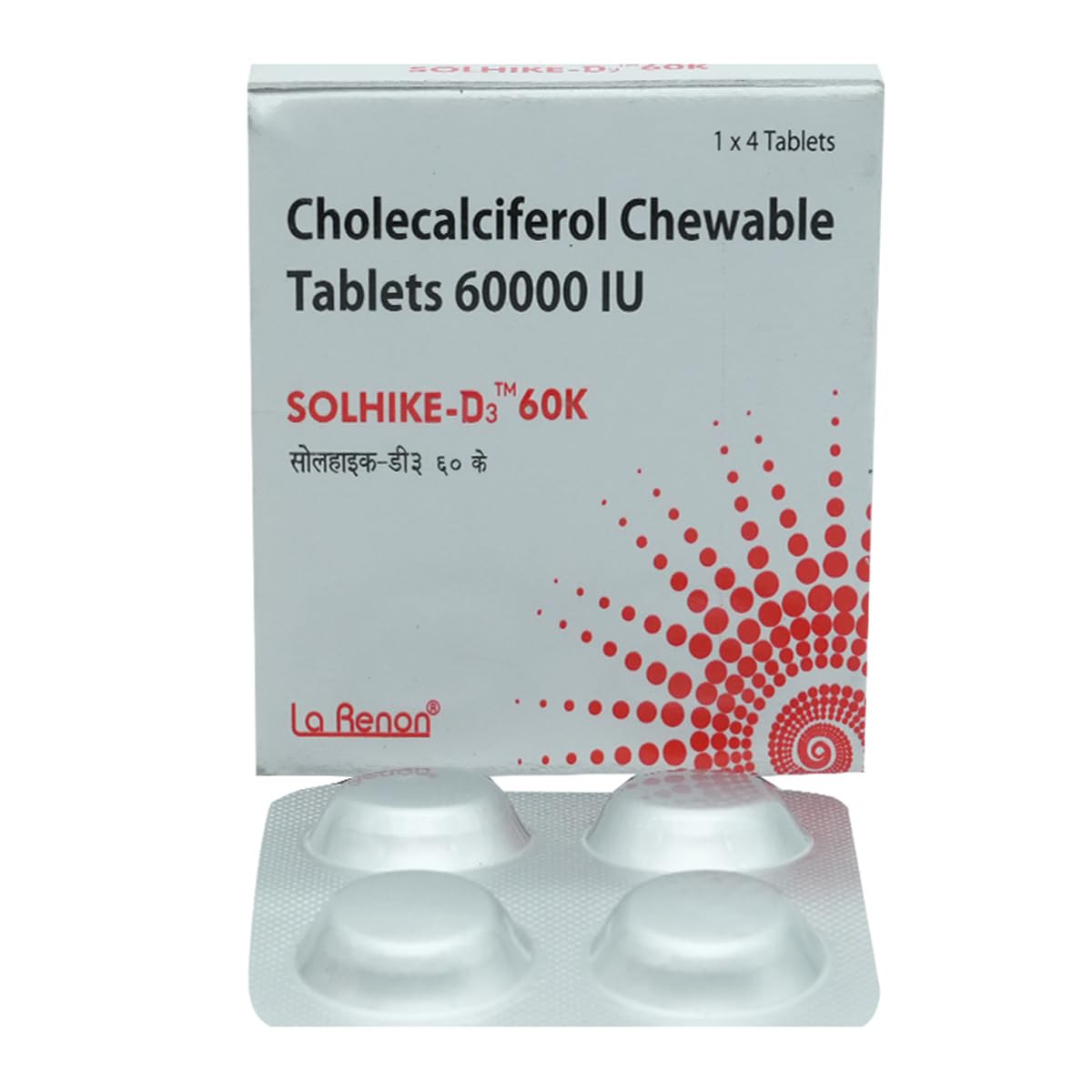 Solhike - D3 60K - Strip of 4 Tablets