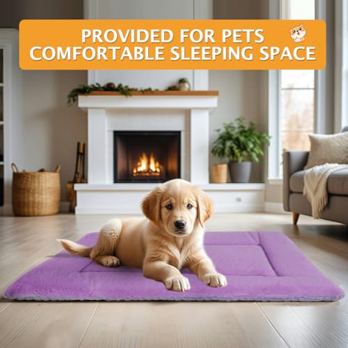 PET SPPTIES Hundebett Weiches und Warmes Matten Hundekissen Waschbarn kuschelig Umkehrbar Haustier Sofakissen PS085 (90X70 cm, Purple)