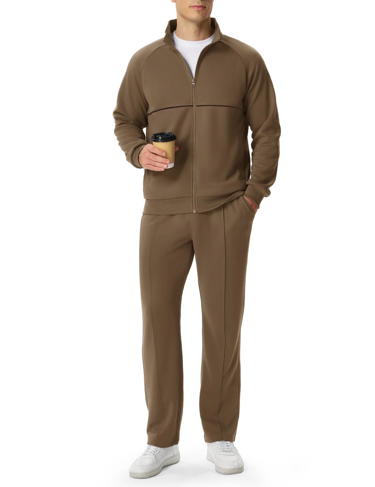 TBMPOY Men's Sweatsuits 2 Piece Sets Sweat Jogging Workout Suits Tracksuits