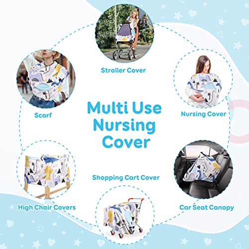 Baby Car Seat Covers, Car Seat Cover For Baby With Breathable Peep Window, Stretchy Nursing Covers Suitable All Seasons, Boys And Girls Shower Gifts, Breastfeeding Covers, Universal Fit, Dinosaur #TOP3