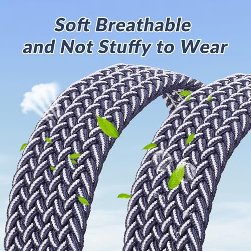 Image of BELTROAD Elastic Braided Belt Mens Golf Belts No-Hole Design Lightweight Breathable Woven Stretch Belt for Golf Casual