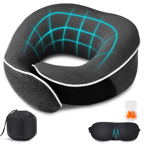 MILADO Kissen Flugzeug Reisekissen, Verbessertes Nackenkissen Flugzeug Aus 100% Memory Foam,...
