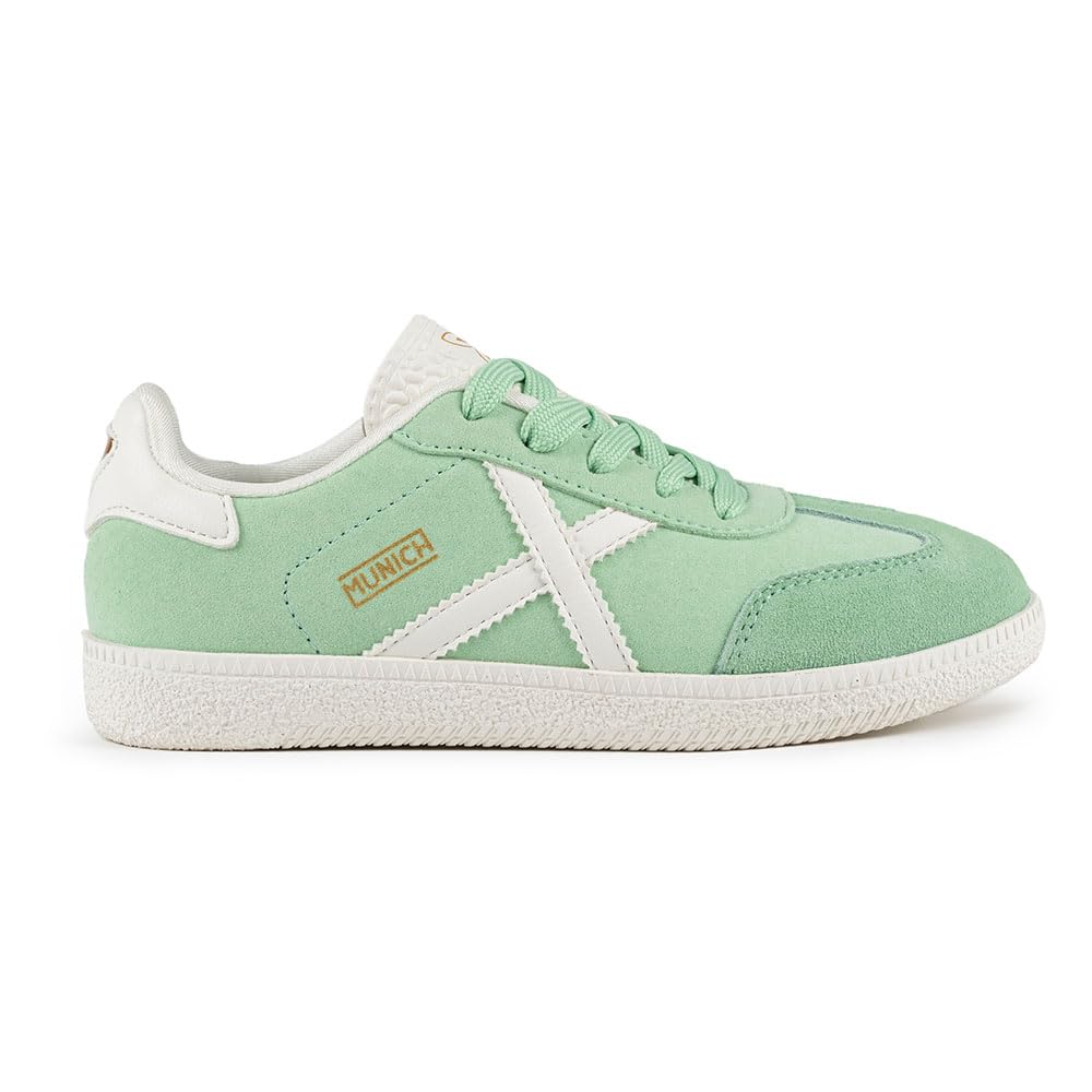 Baskets Bassa Vert Eau Munich semelle adhérente et design rétro basse