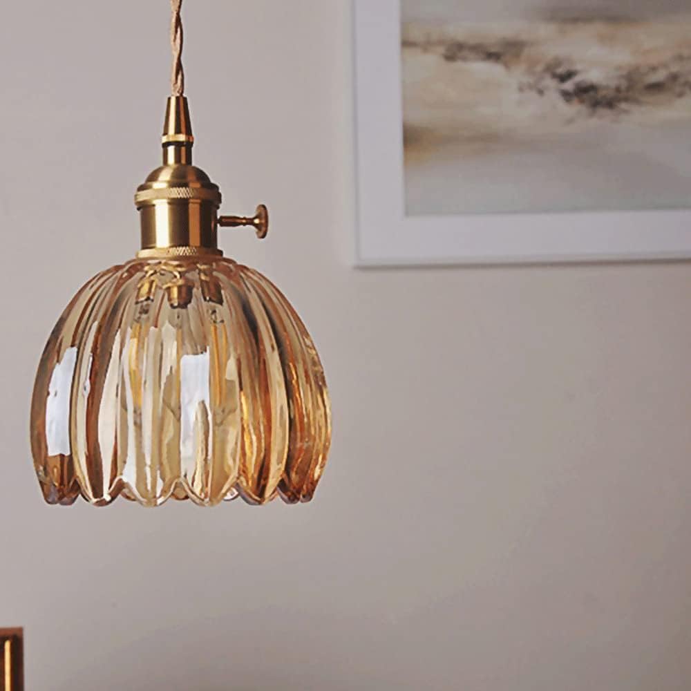 ガラスシェード付き1灯ペンダントライト エレガント 花